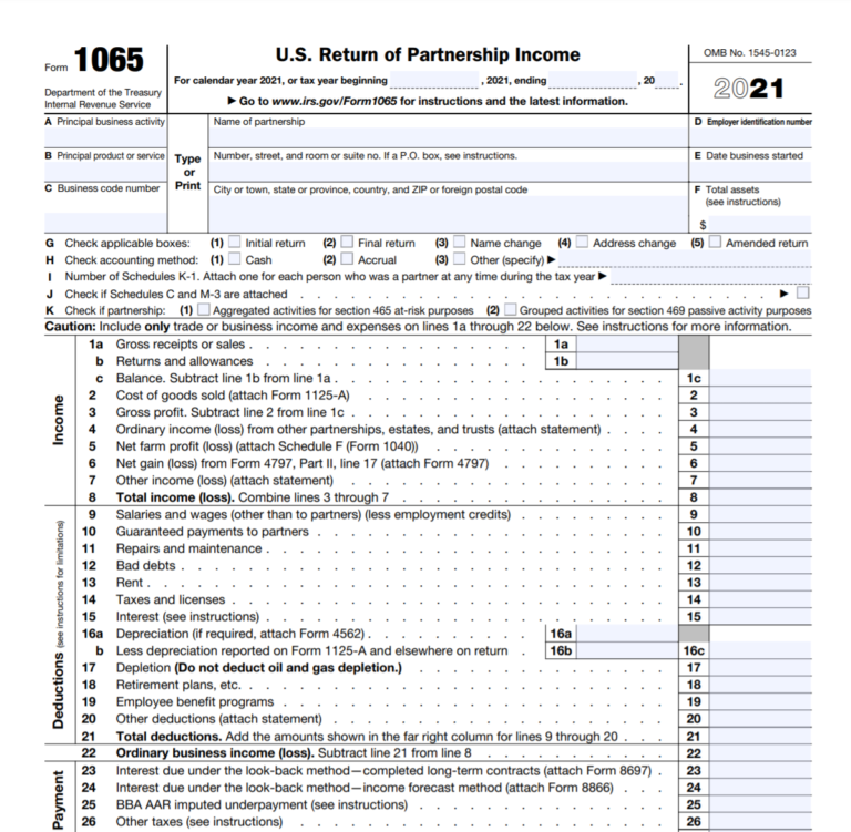 1065 Form 2022 Printable Fillable PDF Printable Form