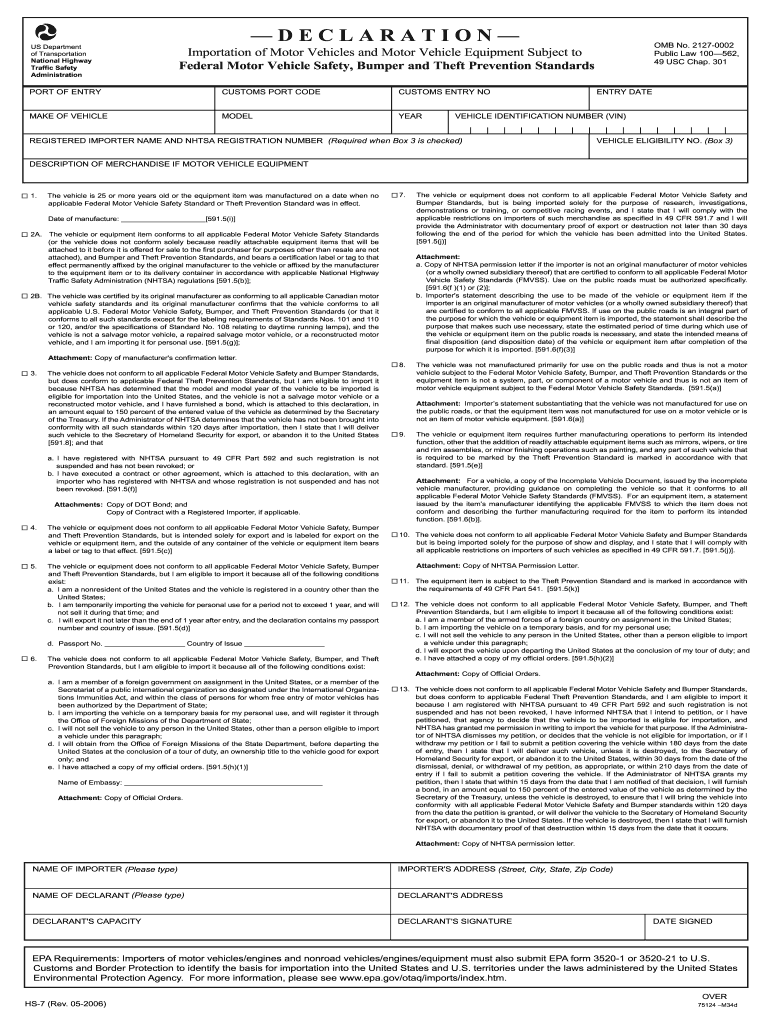 2006 2020 Form DoT HS 7 Fill Online Printable Fillable 