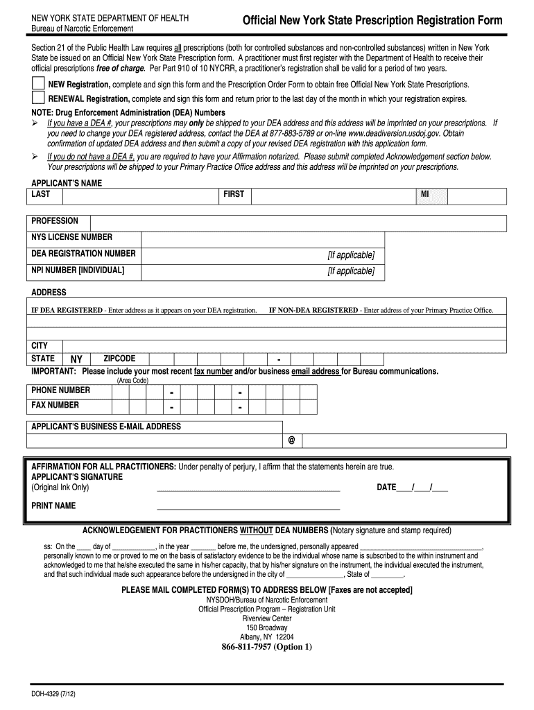 2012 2021 Form NY DOH 4329 Fill Online Printable 