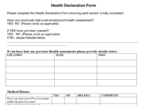 26 pdf HEALTH DECLARATION FORM PRINTABLE HD DOCX
