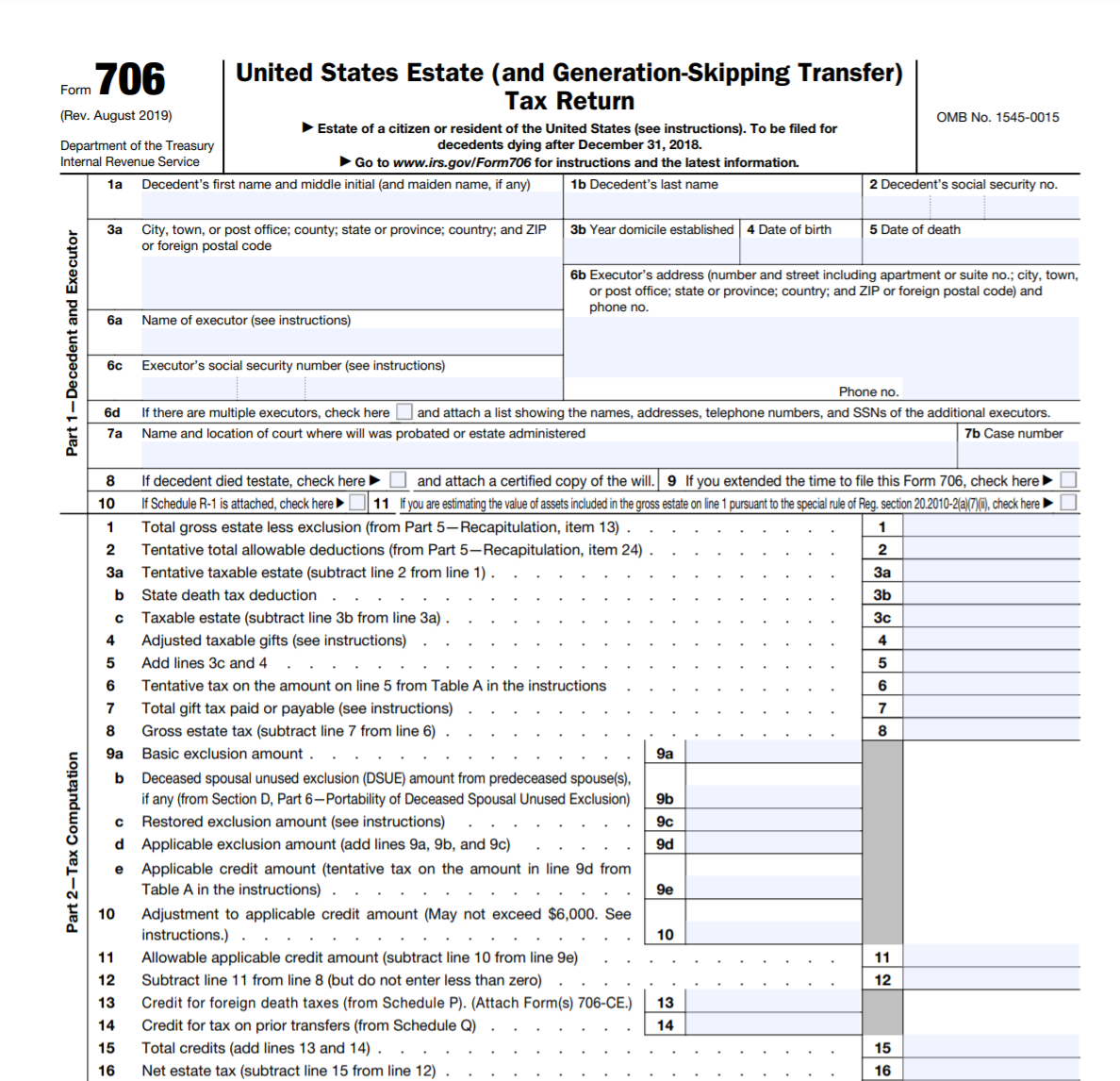 706 Form 2022 Printable Fillable PDF Printable Form