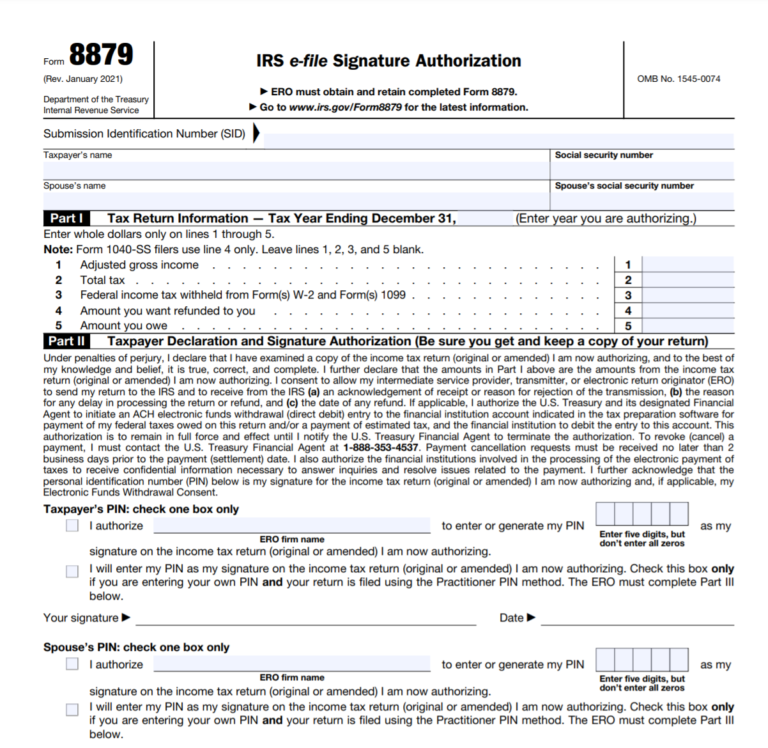 8879 Form 2022 Printable Fillable PDF Printable Form