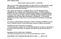 Affidavit Declaration Of Vaccination Exemption Complete