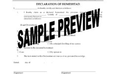 California Homestead Declaration Form For Single Person