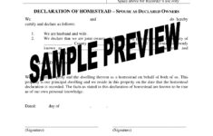 California Homestead Declaration Form For Spouses Legal