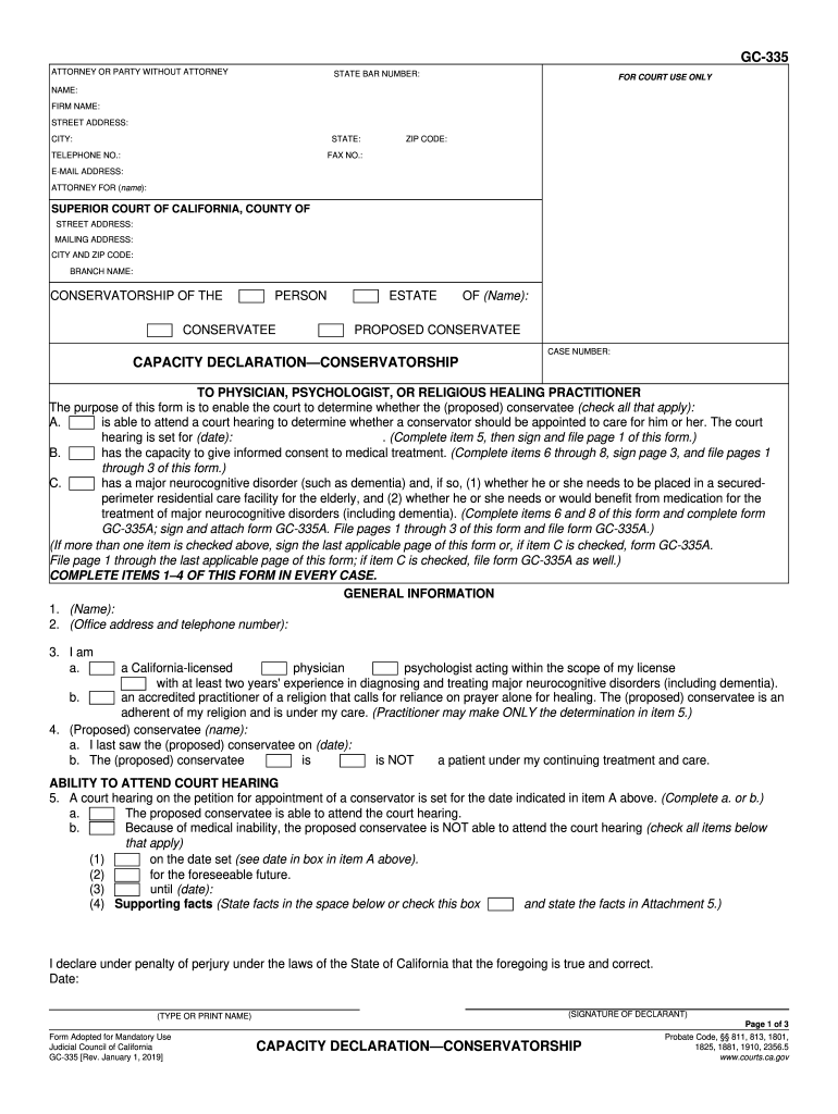 Capacity Declaration Form Fill Out And Sign Printable 