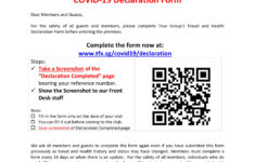 COVID 19 Declaration Form