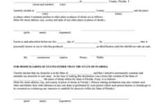 Declaration Of Domicile Form Florida Printable Pdf Download