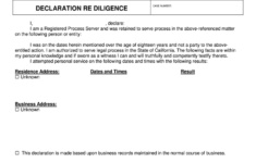 Declaration Of Due Diligence Fill Online Printable