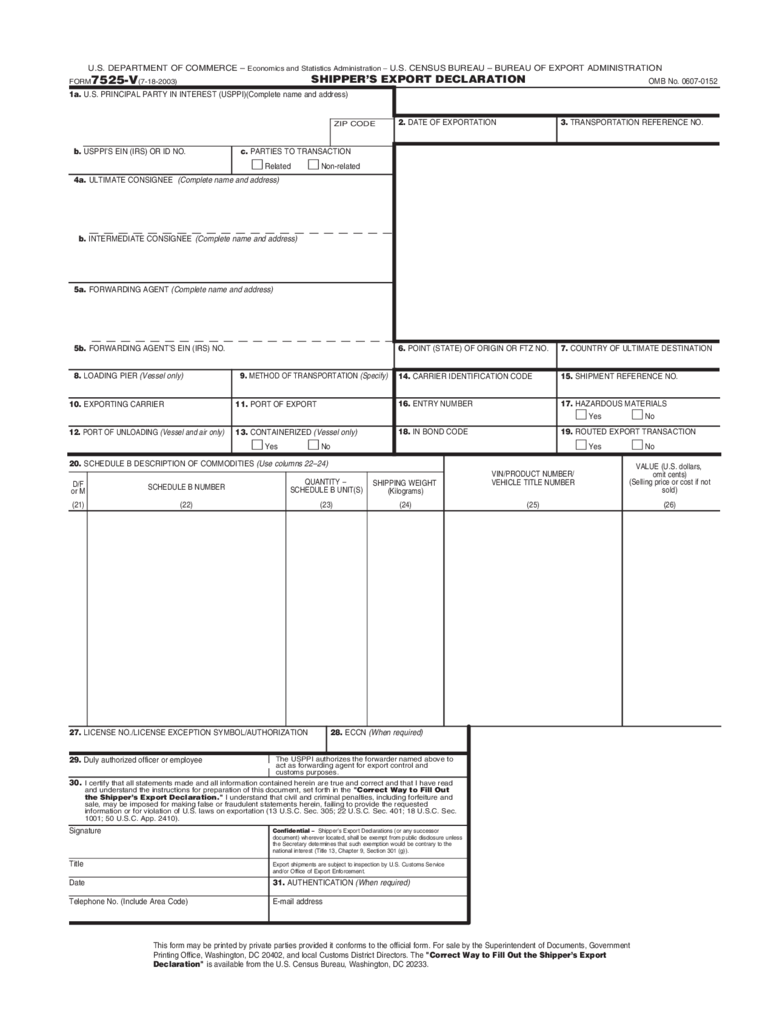 Export Declaration Form 3 Free Templates In PDF Word 