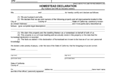 Fill Edit And Print Homestead Declaration For Husband And