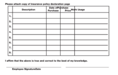Fillable Employee Personal Property Declaration Form Ccf