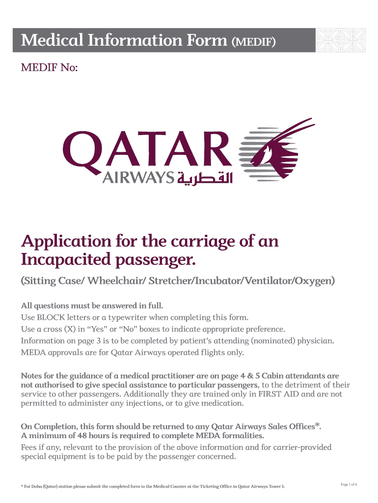 Fit To Fly Qatar Airways Fill Online Printable 