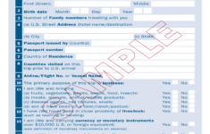 Form 6059B Customs Declaration Declaration Custom Free