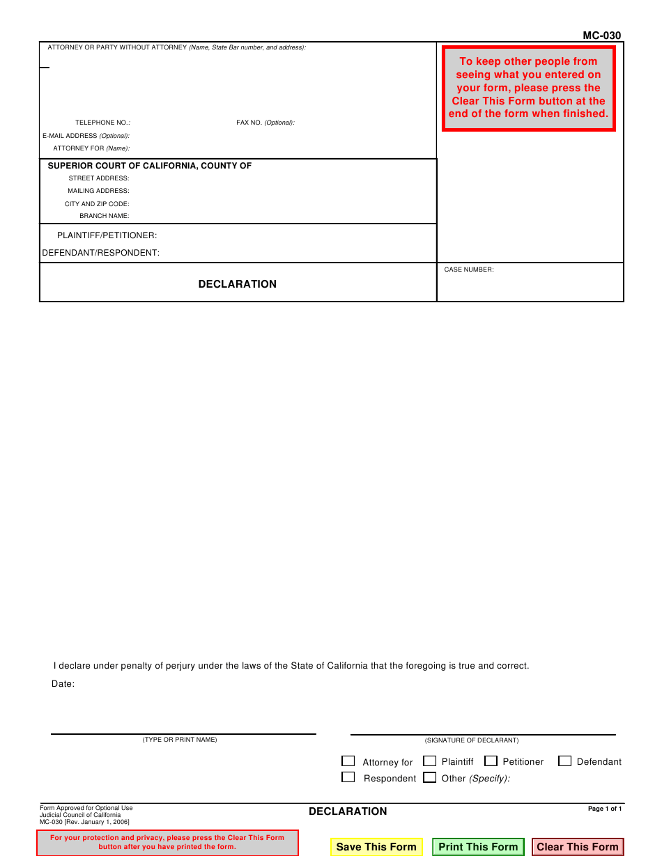 Form MC 030 Download Fillable PDF Or Fill Online 