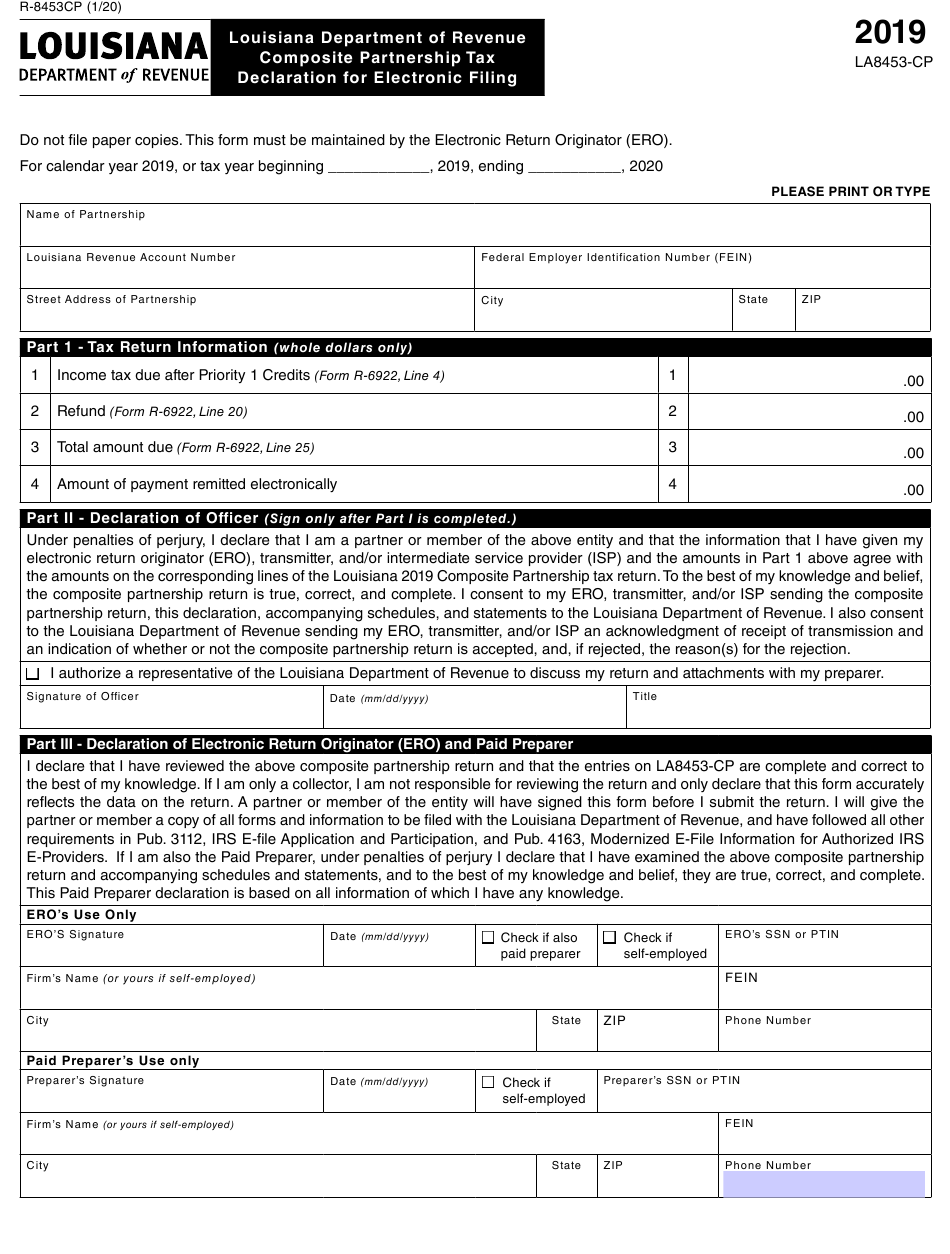 Form R 8453CP Download Fillable PDF Or Fill Online 