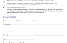 Gift Aid Declaration Form 2 Free Templates In PDF Word