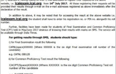 ICAI CA CPT Exam Result For June 2017 Attempt officially