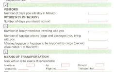 Immigration And Customs Forms Mexico And United States