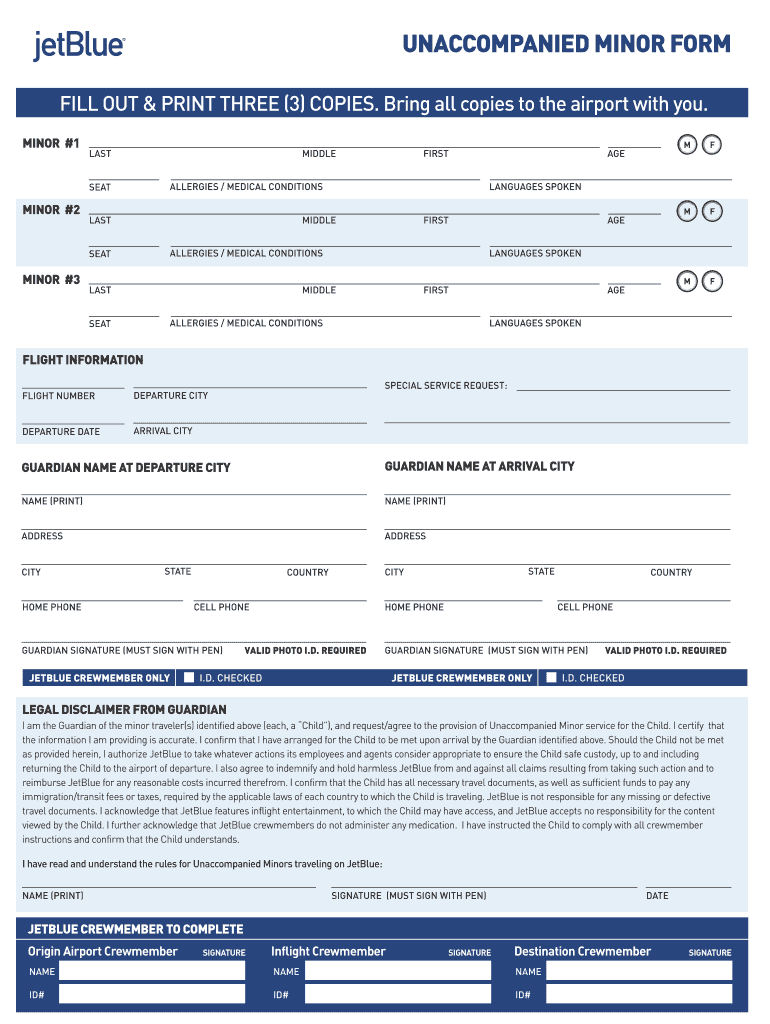 Minor Unaccompanied Fill Out And Sign Printable PDF 