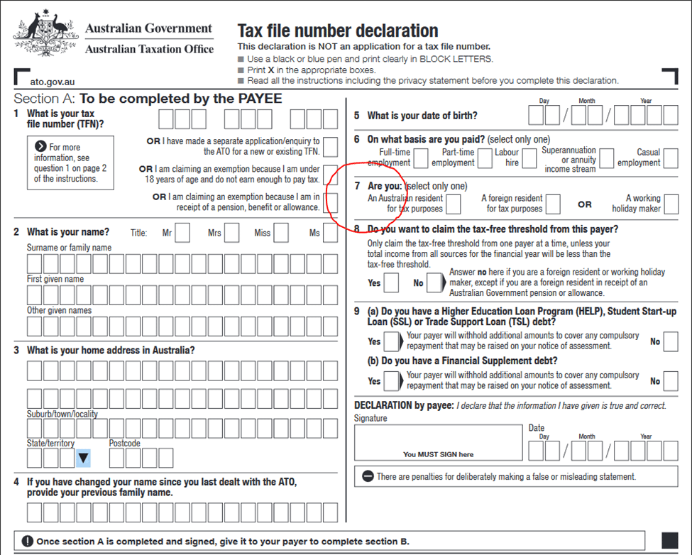 New Tax File Number Declaration Form Payroll Blog E 