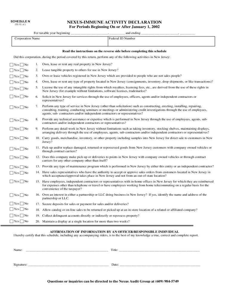 Nexus Declaration Form 2 Free Templates In PDF Word 