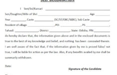 Odisha EDistrict Self Declaration Form Download CSC E