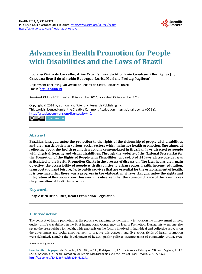  PDF Advances In Health Promotion For People With 