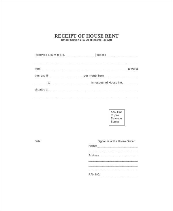 Rent Receipt Template 11 Free Word PDF Documents 