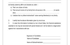 Self Declaration Form For Income Certificate 2020 2021