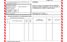 Shipper s Declaration Of Dangerous Goods Fill And Sign