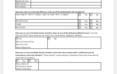 Travel Declaration Form For COVID 19 MS Word Format Edit