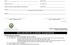 UOG Declaration Of Academic Major Minor 2014 2021 Fill