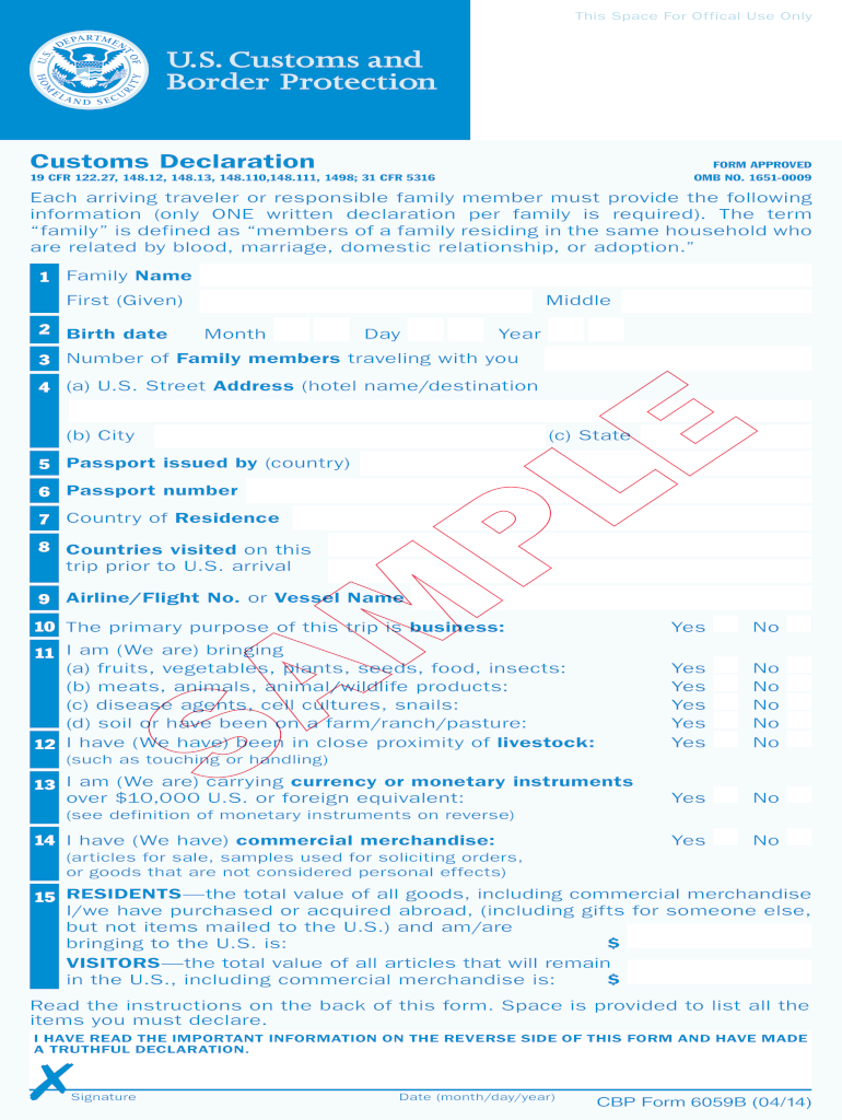 Us Customs Form Fill Out And Sign Printable PDF Template 