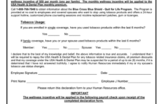 USA HEALTH DENTAL PLAN Tobacco Declaration Form